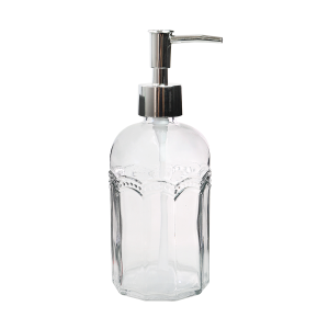 PORTA SABONETE LÍQUIDO DE VIDRO EM RELÊVO 400ML - 3413-A