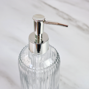 PORTA SABONETE LÍQUIDO DE VIDRO EM RELÊVO 400ML - 3413-B