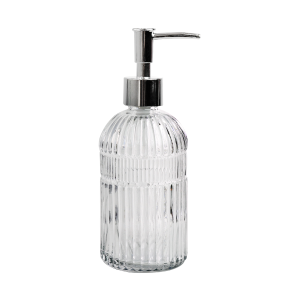 PORTA SABONETE LÍQUIDO DE VIDRO EM RELÊVO 400ML - 3413-C