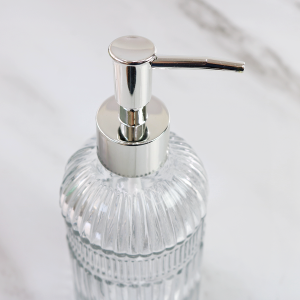 PORTA SABONETE LÍQUIDO DE VIDRO EM RELÊVO 400ML - 3413-C