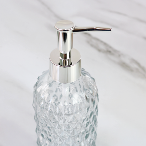 PORTA SABONETE LÍQUIDO DE VIDRO EM RELÊVO 400ML - 3413-F