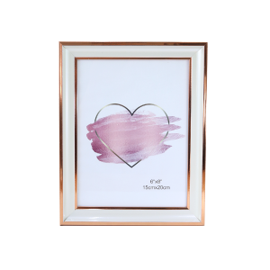 PORTA RETRATO DE PLÁSTICO COM BORDA GOLD ROSE 15X20CM - SXHZ5020-GR