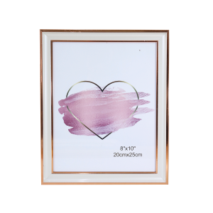 PORTA RETRATO DE PLÁSTICO COM BORDA GOLD ROSE 20X25CM - SXHZ5021-GR