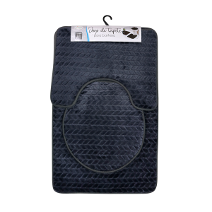 JOGO DE TAPETE PARA BANHEIRO DE POLIESTER COM 3 PEÇAS - CZ19363-CZ