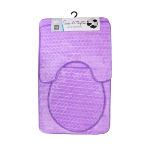 JOGO DE TAPETE PARA BANHEIRO DE POLIESTER COM 3 PEÇAS - CZ19363-LILÁS