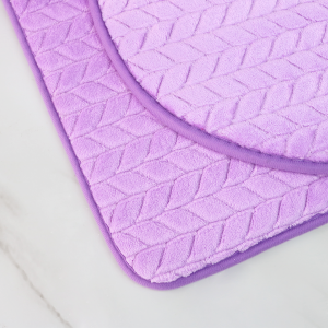 JOGO DE TAPETE PARA BANHEIRO DE POLIESTER COM 3 PEÇAS - CZ19363-LILÁS