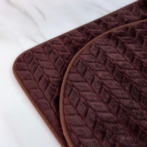 JOGO DE TAPETE PARA BANHEIRO DE POLIESTER COM 3 PEÇAS - CZ19363-MR