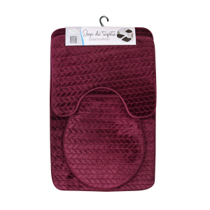 JOGO DE TAPETE PARA BANHEIRO DE POLIESTER COM 3 PEÇAS - CZ19363-VN