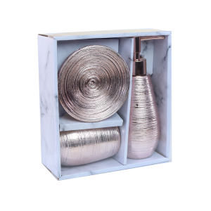 JOGO DE BANHEIRO DE CERÂMICA COM 3 PEÇAS 350ML - SXTE5189-GR