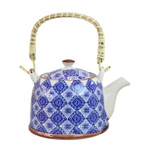 BULE CHALEIRA COM INFUSOR CERÂMICA  FLORAL COM ALÇA 600ML - BUL0001-D