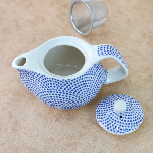 BULE CHALEIRA COM INFUSOR CERÂMICA  FLORAL 250 ML - BUL0002-B