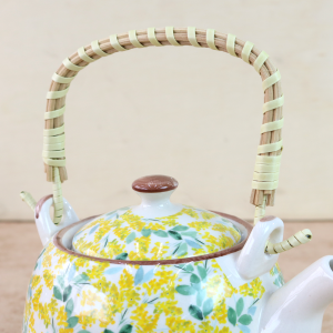 BULE CHALEIRA COM INFUSOR CERÂMICA  FLORAL COM ALÇA 600ML - BUL0001-F