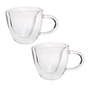 JOGO DE XÍCARA PAREDE DUPLA VIDRO BOROSSILICATO 2 PEÇAS 75ML CADA - CA16083