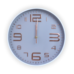 RELÓGIO DE PAREDE DE PLASTICO COM BORDA BRANCA - 2946-CZ