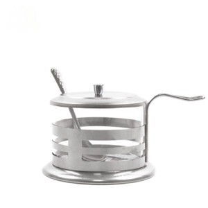 AÇUCAREIRO VIDRO E INOX COM COLHER E TAMPA- 200 ML - NS1369-A