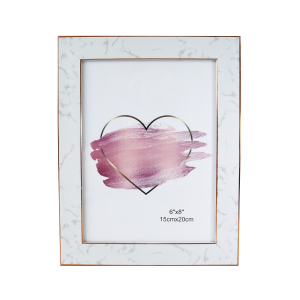 PORTA RETRATO DE PLÁSTICO 15X20CM COM BORDA GOLD ROSE - SXHZ5023-GR