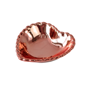PORTA JOIA  DE CORAÇÃO EM PORCELANA 10X9CM - 4972-GR