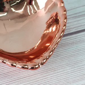 PORTA JOIA  DE CORAÇÃO EM PORCELANA 10X9CM - 4972-GR