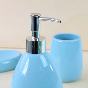 JOGO DE 03 PEÇAS PARA BANHEIRO DE CERÂMICA 400ML - CT0213-AZ