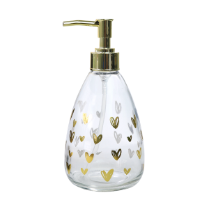 PORTA SABONETE LIQUIDO OU PORTA ALCOOL GEL DE VIDRO TRANSPARENTE 400ML - CT0407-A