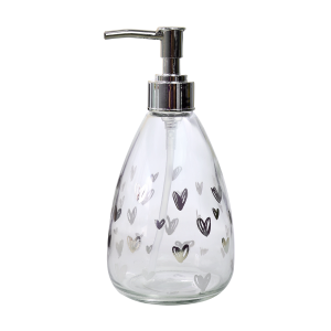 PORTA SABONETE LIQUIDO OU PORTA ALCOOL GEL DE VIDRO TRANSPARENTE 400ML - CT0407-C