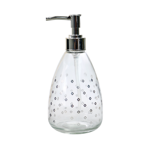 PORTA SABONETE LIQUIDO OU PORTA ALCOOL GEL DE VIDRO TRANSPARENTE 400ML - CT0407-H