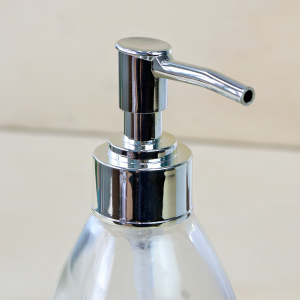 PORTA SABONETE LIQUIDO OU PORTA ALCOOL GEL DE VIDRO TRANSPARENTE 400ML - CT0407-H