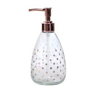 PORTA SABONETE LIQUIDO OU PORTA ALCOOL GEL DE VIDRO TRANSPARENTE 400ML - CT0407-I