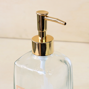 PORTA SABONETE LIQUIDO OU PORTA ALCOOL GEL DE VIDRO TRANSPARENTE 500ML - CT0408H-GR