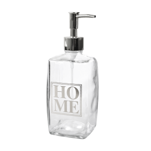 PORTA SABONETE LIQUIDO OU PORTA ALCOOL GEL DE VIDRO TRANSPARENTE 500ML  - CT0408H-PTA