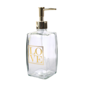 PORTA SABONETE LIQUIDO OU PORTA ALCOOL GEL DE VIDRO TRANSPARENTE 500ML - CT0408L-DOU