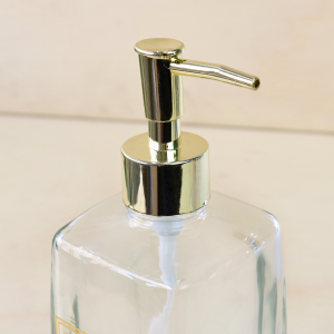 PORTA SABONETE LIQUIDO OU PORTA ALCOOL GEL DE VIDRO TRANSPARENTE 500ML - CT0408L-DOU