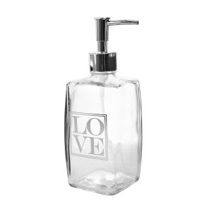 PORTA SABONETE LIQUIDO OU PORTA ALCOOL GEL DE VIDRO TRANSPARENTE 500ML - CT0408L-PTA