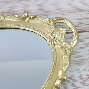 BANDEJA OVAL ESPELHADA DE PLÁSTICO COM ALÇA 25X37CM - HC001S-DOU