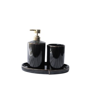 JOGO DE DE BANHEIRO LUXO COM 03 PEÇAS - BRJZ10240-PT