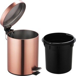 LIXEIRA INOX ROSE GOLD COM PEDAL 3L BALDE INTERNO DE PLÁSTICO - CT2113