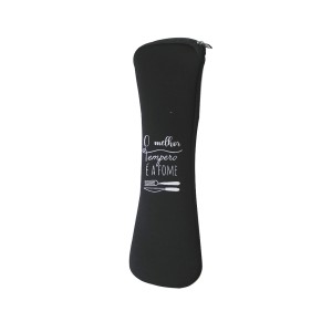 PORTA TALHER COM CAPA NEOPREME E  ZÍPER  E FRASES DIVERSAS 24CM - FGC3578-C
