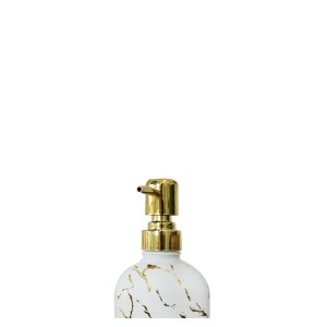 PORTA SABONETE LÍQUIDO DE VIDRO COM ESTAMPA MARMORIZADA 400 ML - SXYZ5106-DOU