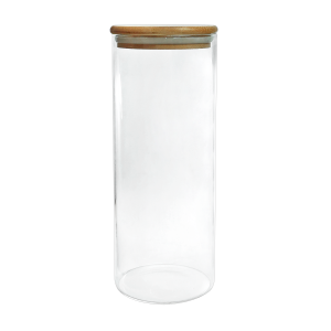 POTE DE VIDRO COM TAMPA DE BAMBU 1,7LITROS - HU51008