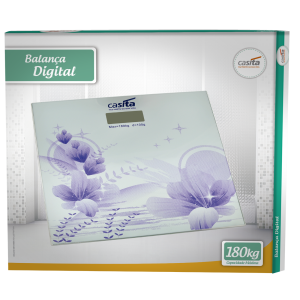 BALANÇA DIGITAL VIDRO TEMPERADO PARA BANHEIRO QUADRADA 180 KG ESTAMPA FLORAL-CA05021-LL