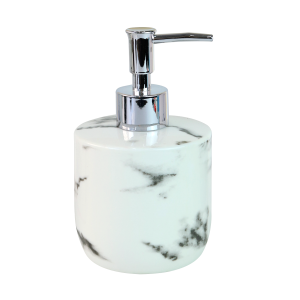 PORTA SABONETE LÍQUIDO DE PORCELANA ESTAMPA MARMORIZADA BRANCO 400ML - 3866