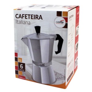CAFETEIRA ALUMÍNIO TIPO ITALIANA  450ML PARA 09 XÍCARAS DE 50ML - CA11017
