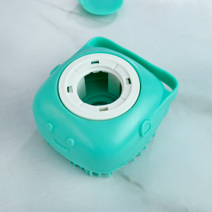 ESPONJA PARA BANHO EM SILICONE COM DISPENSER PARA SABONETE LÍQUIDO 80ML - CA09692-VD