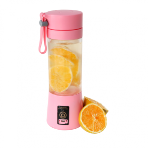 MINI LIQUIDIFICADOR DE PLÁSTICO COM 4 LÂMINAS E CARREGADOR USB 380ML - CA09569-RS