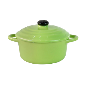 MINI PANELA DE CERÂMICA REDONDA COM TAMPA 16,5X11,5X9CM - 210553-VD