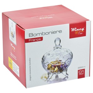 BOMBONIERE DE VIDRO 690 ML FRANÇA FRUIT 19X15X15 CM - VDA07006