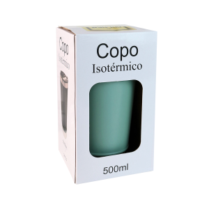 COPO TERMICO DE AÇO INOX COM TAMPA E ABRIDOR 500ML - GDR0339-VD