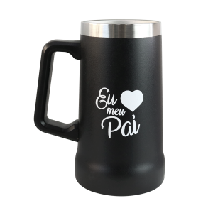 CANECA TÉRMICA DE INOX 750ML COM FRASE EU AMO MEU PAI - HG85052-A