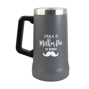 CANECA TÉRMICA DE INOX 750ML COM FRASE PARA O MELHOR PAI DO MUNDO - HG85052-B