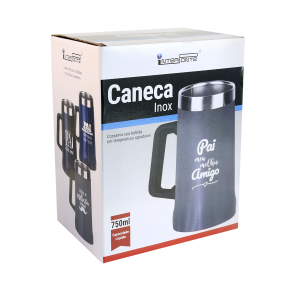 CANECA TÉRMICA DE INOX 750ML COM FRASE SUPER PAI - HG85052-D